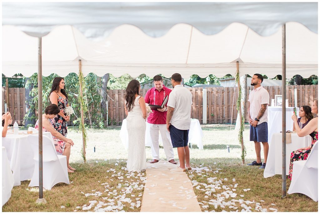Intimate backyard wedding in Vineland New Jersey images by Jocelyn Cruz Photography, Event design by Liz Designs