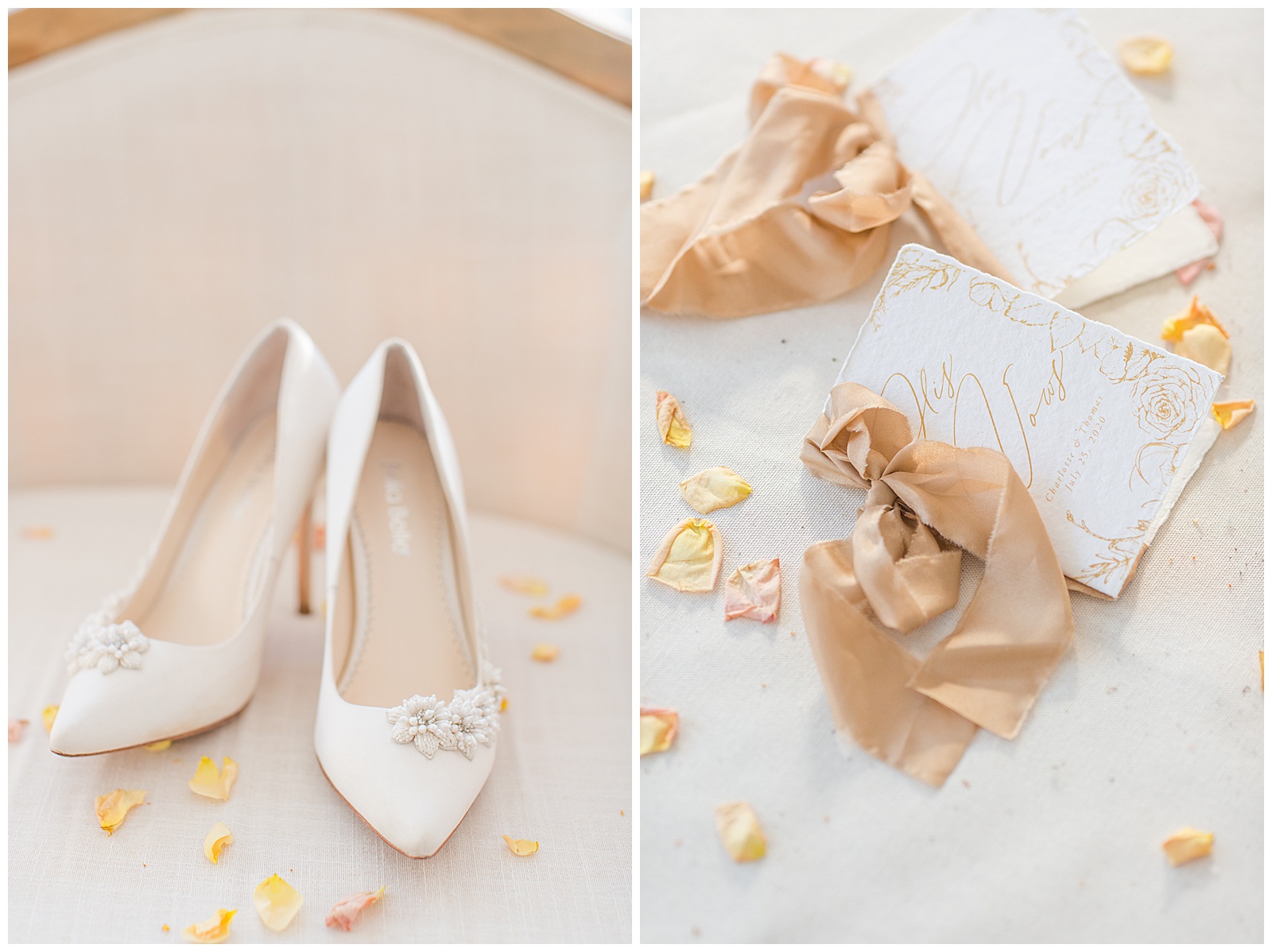 Bride's wedding shoes and details from wedding 