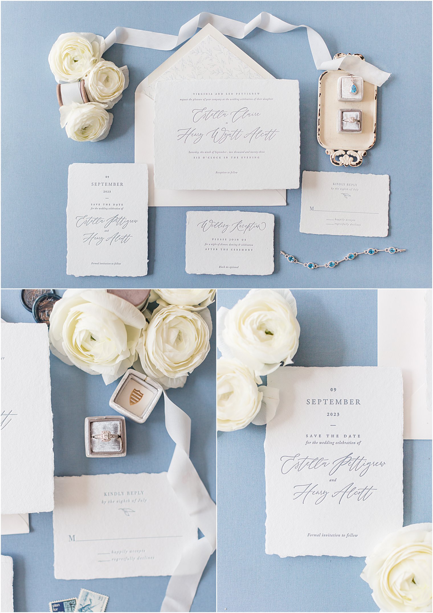 wedding invitations and details for WOTW wedding editorial 