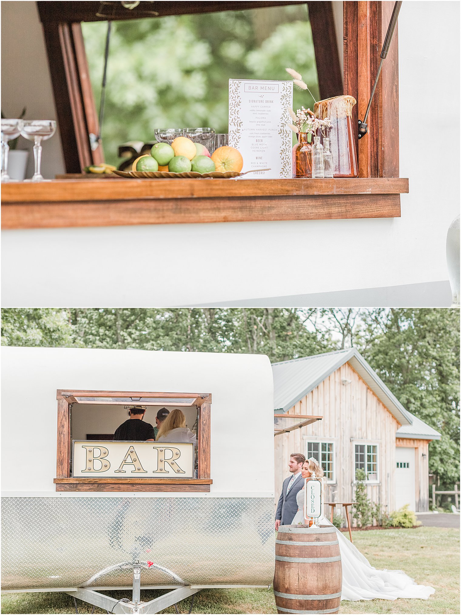 romantic Outdoor wedding details Food truck and bar set up