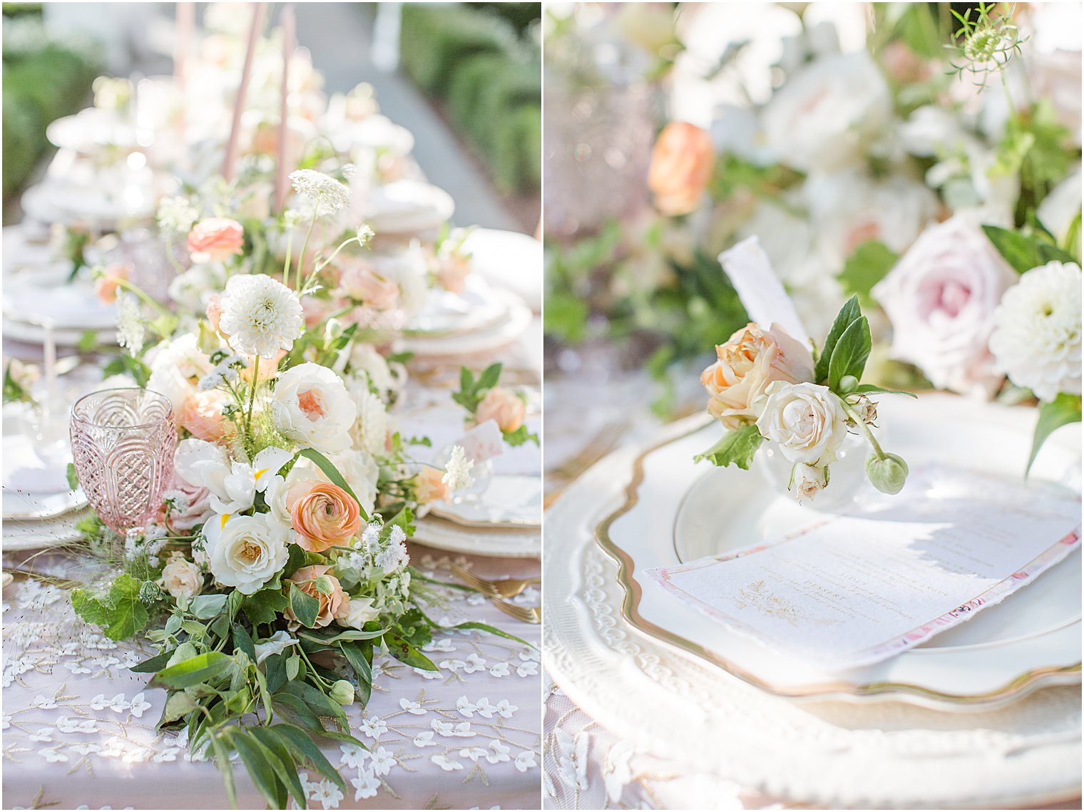 Table setting at outdoor wedding- five details for a romantic outdoor wedding