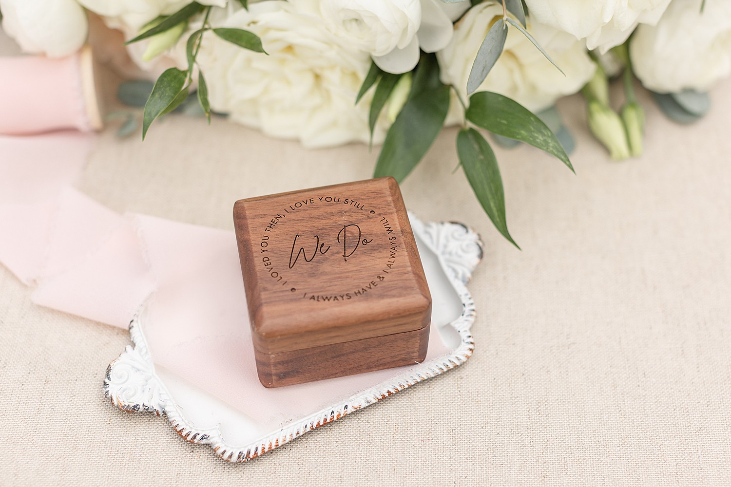 wooden his and hers ring box
