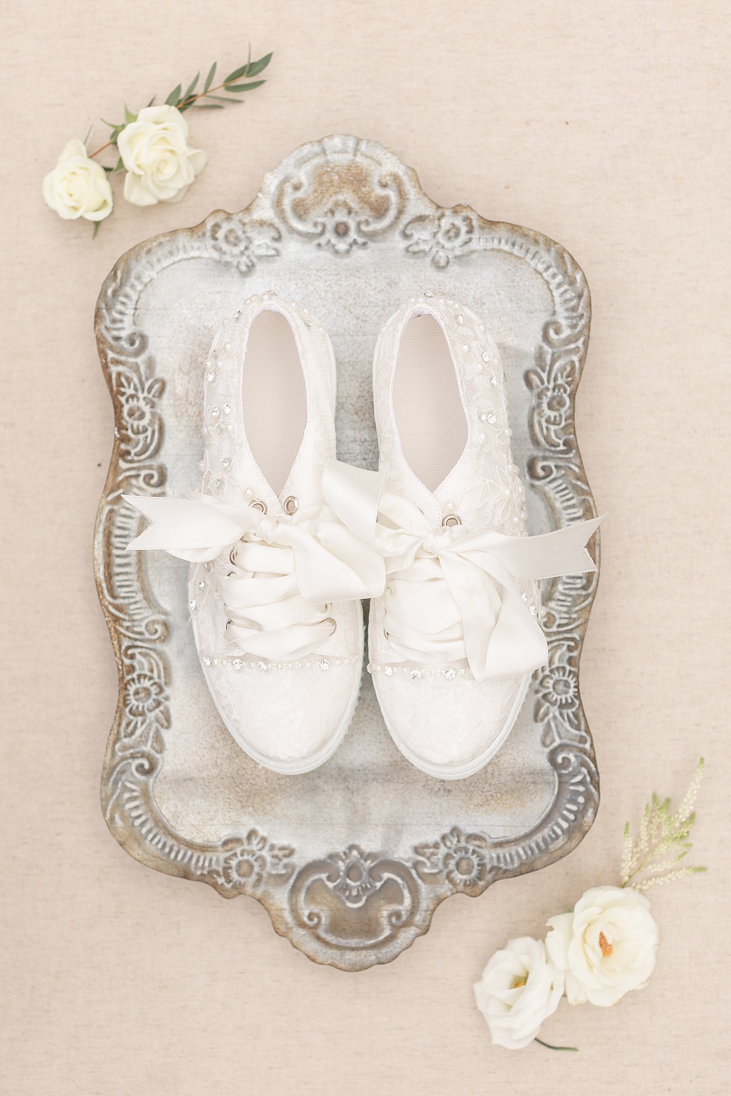 white flat wedding shoes 