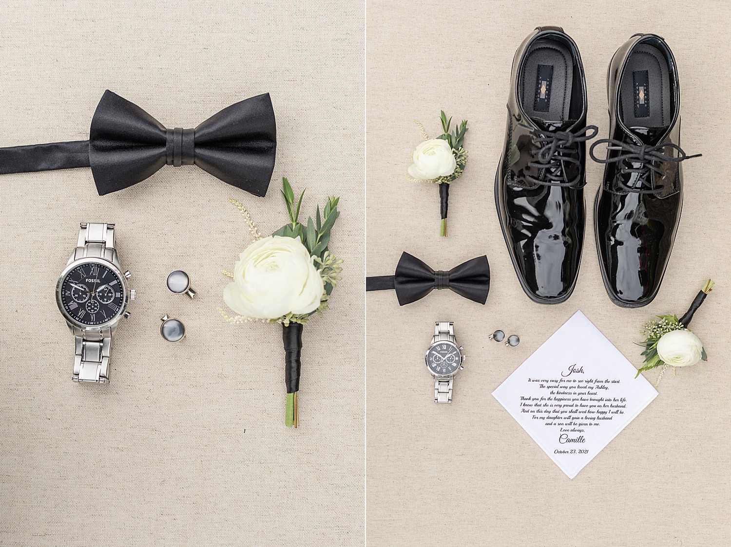 groom shoes, bowtie and details 