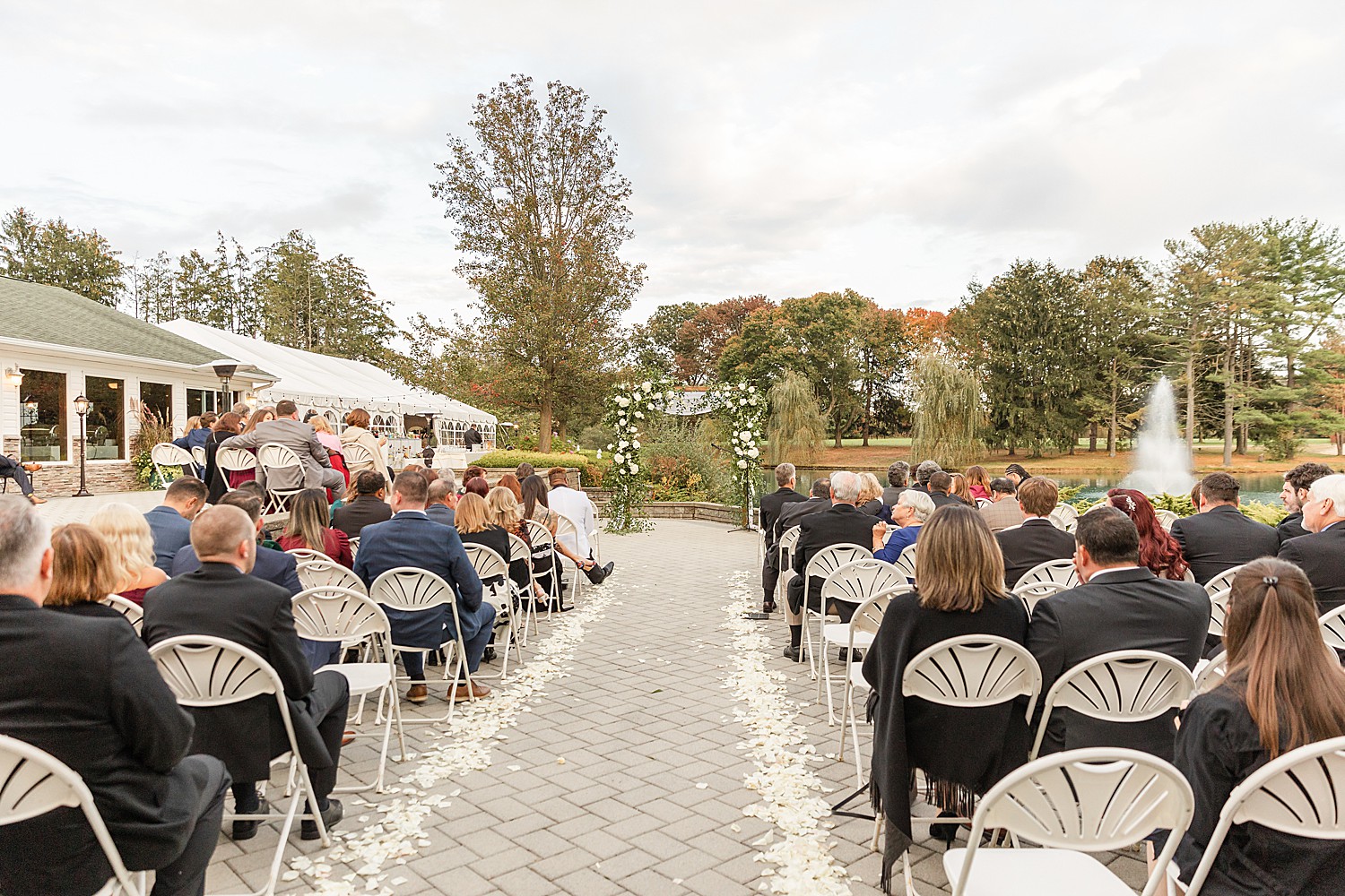 outdoor wedding ceremony at Windows on the Water at Frogbridge 