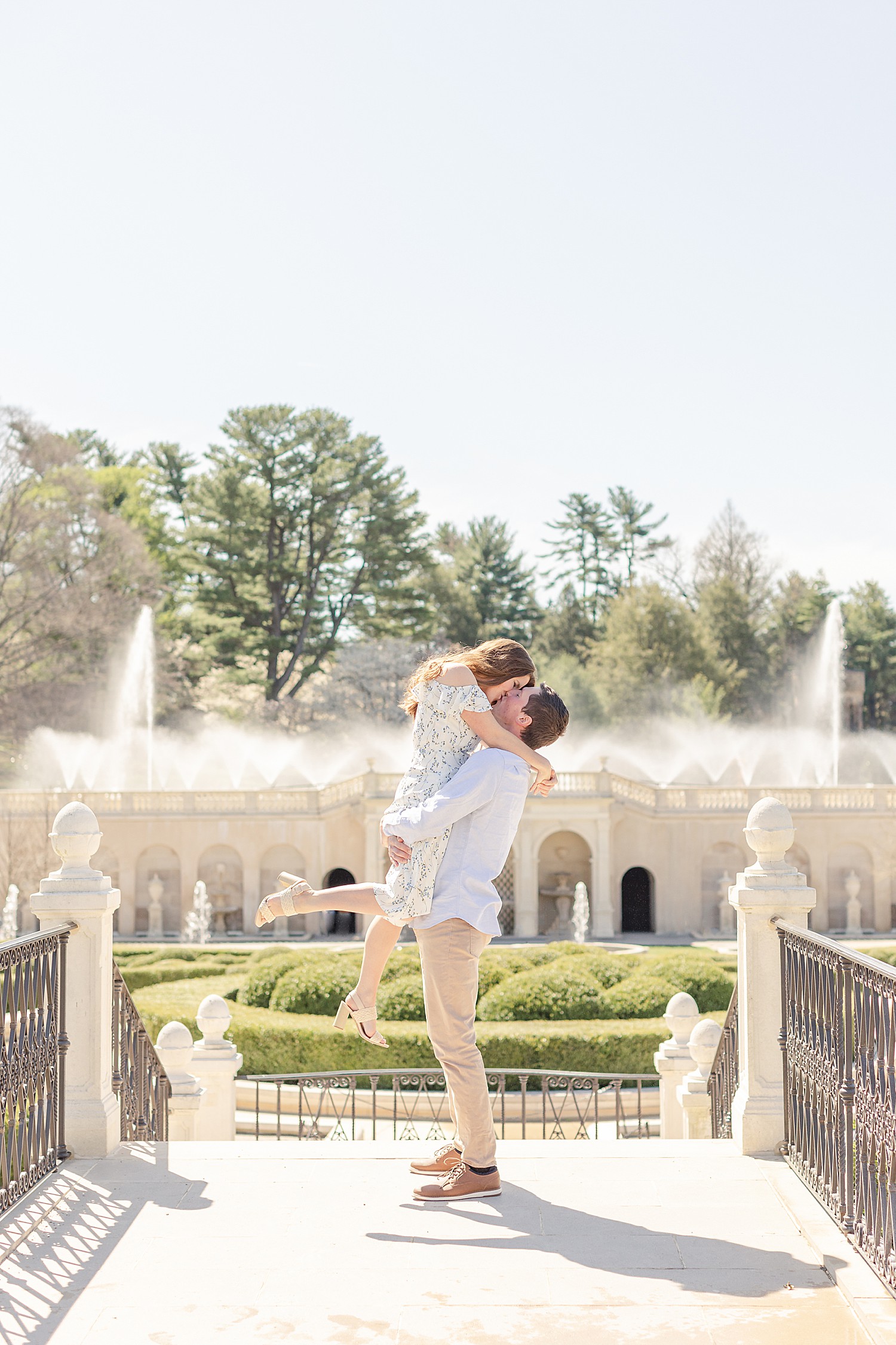Romantic Spring Engagement at Longwood Gardens in PA