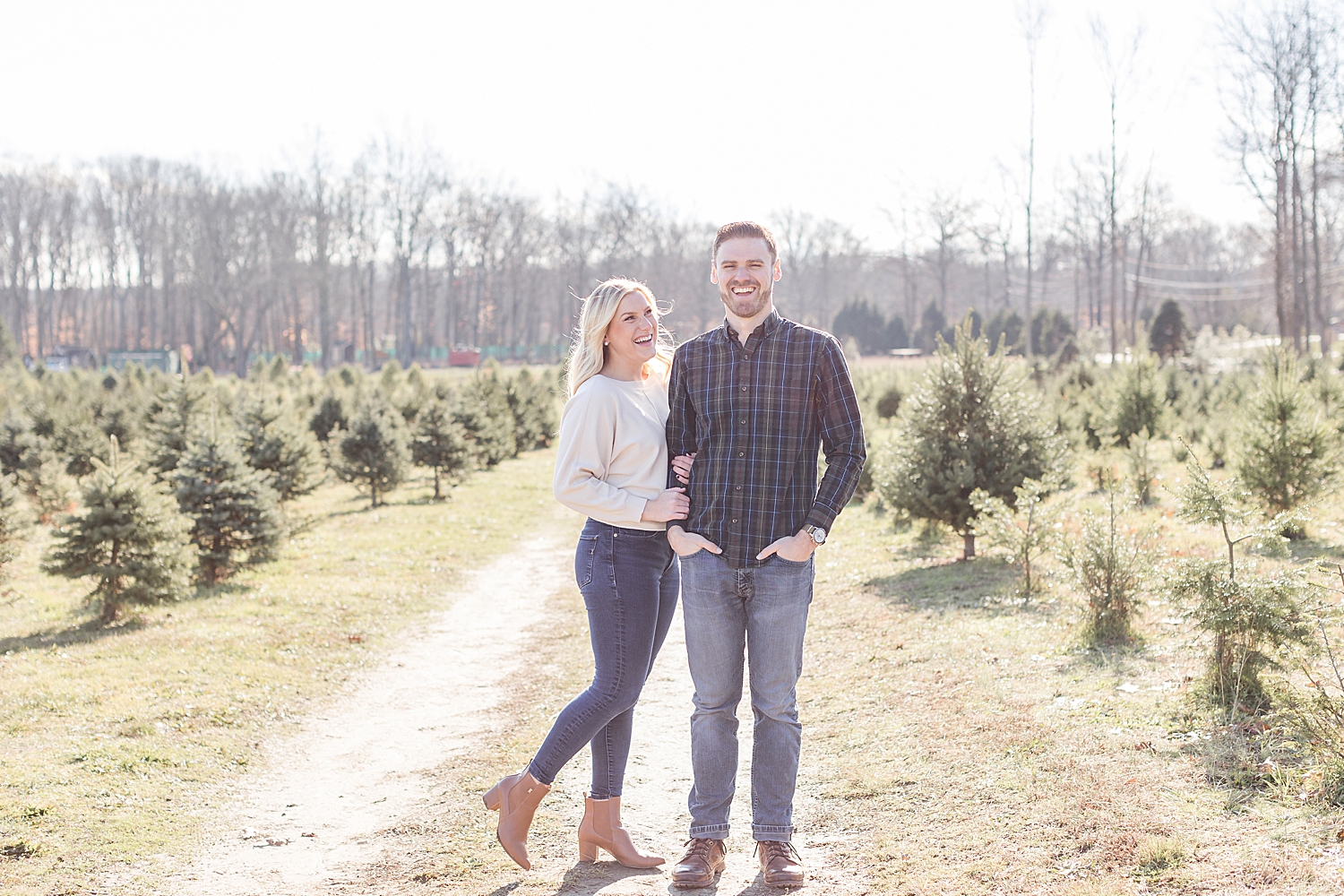 Christmas tree farm engagement 