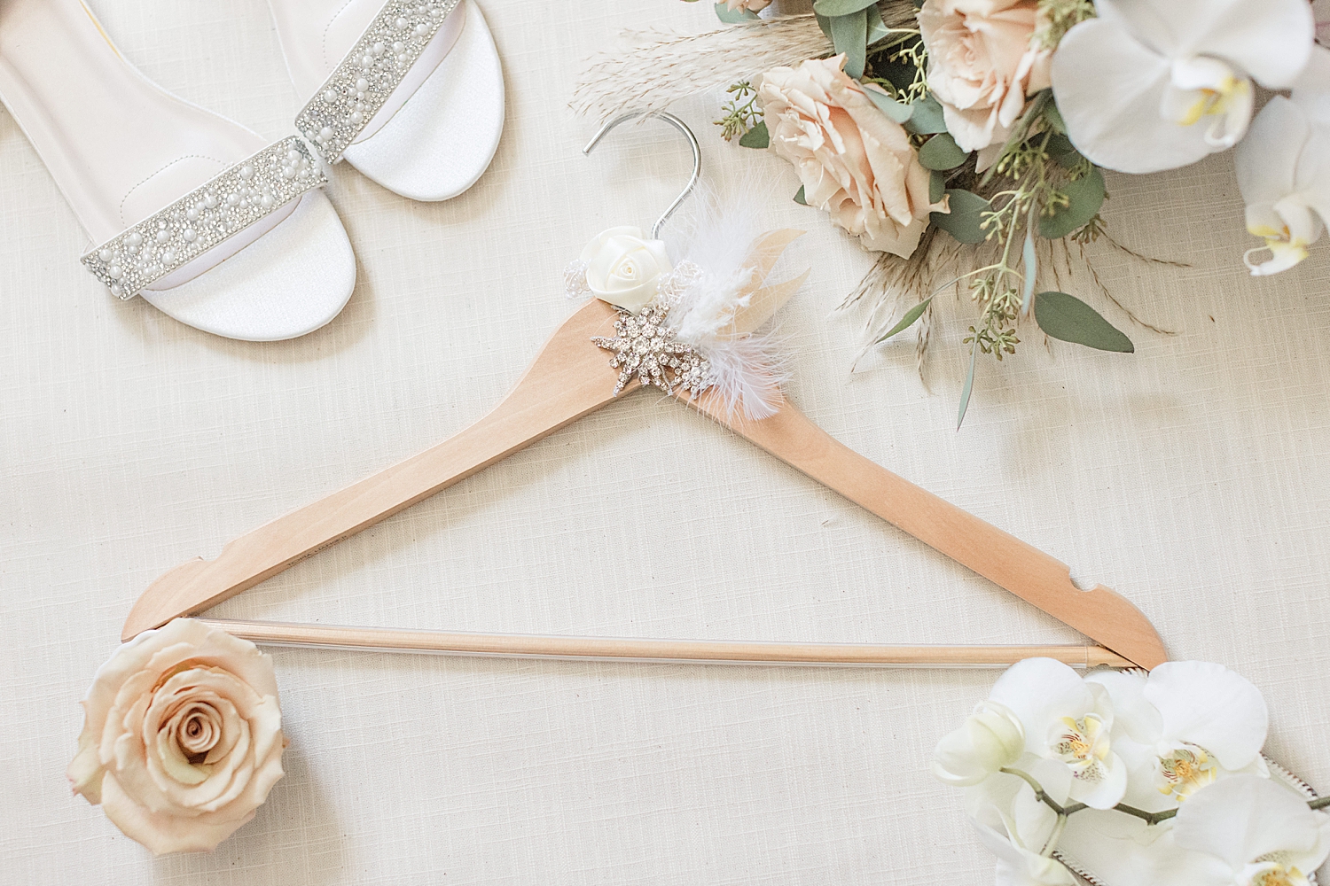 bridal details from Boho Inspired Summer Wedding at Eastlyn Golf Course