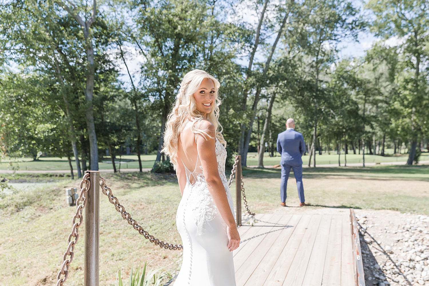 bride and groom moments before first look