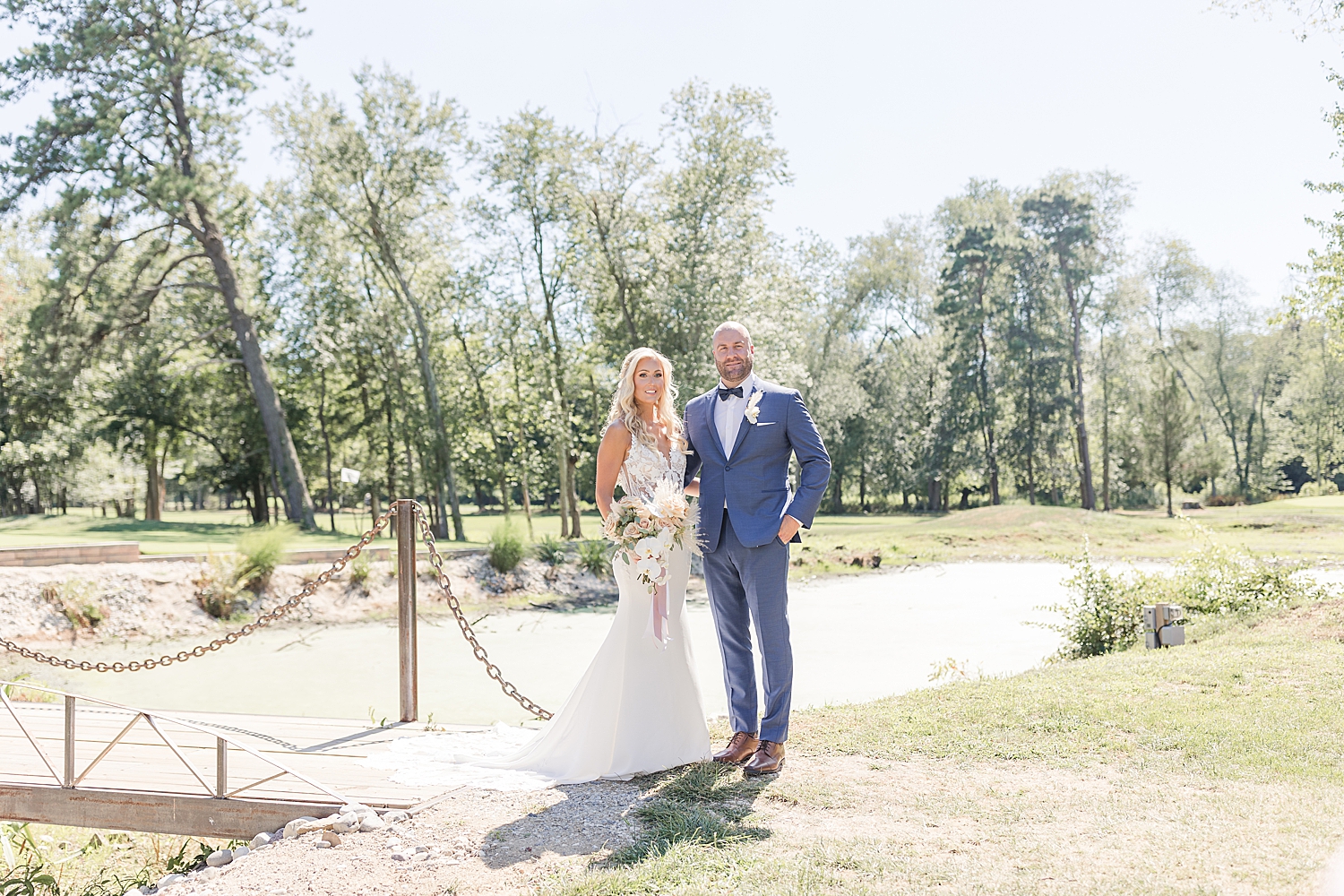 bride and groom portraits at Eastlyn Golf Course