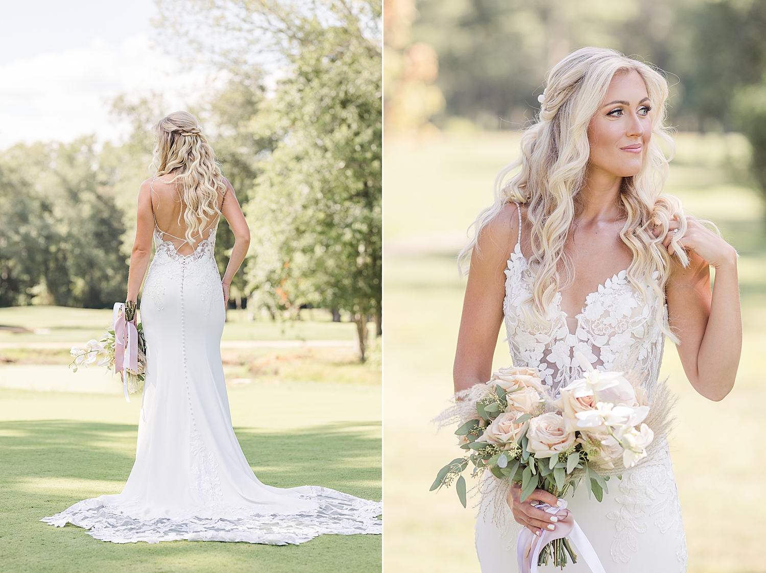 back of bride's wedding dress