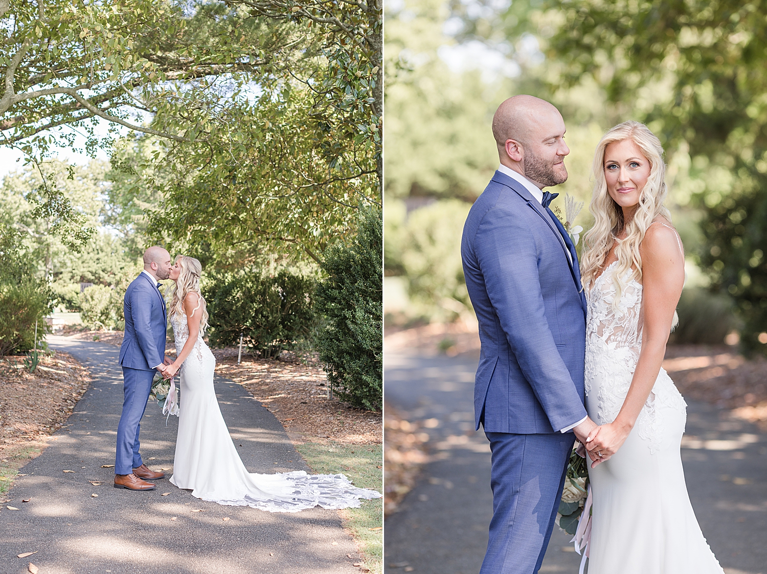 romantic wedding photos outside at Eastlyn Golf Course