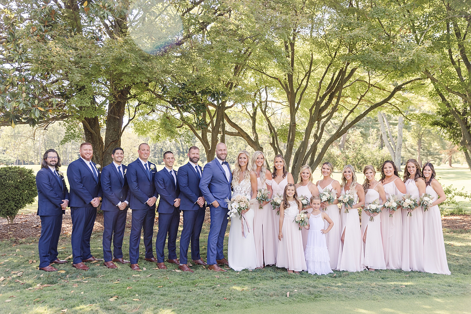 wedding party photos before ceremony