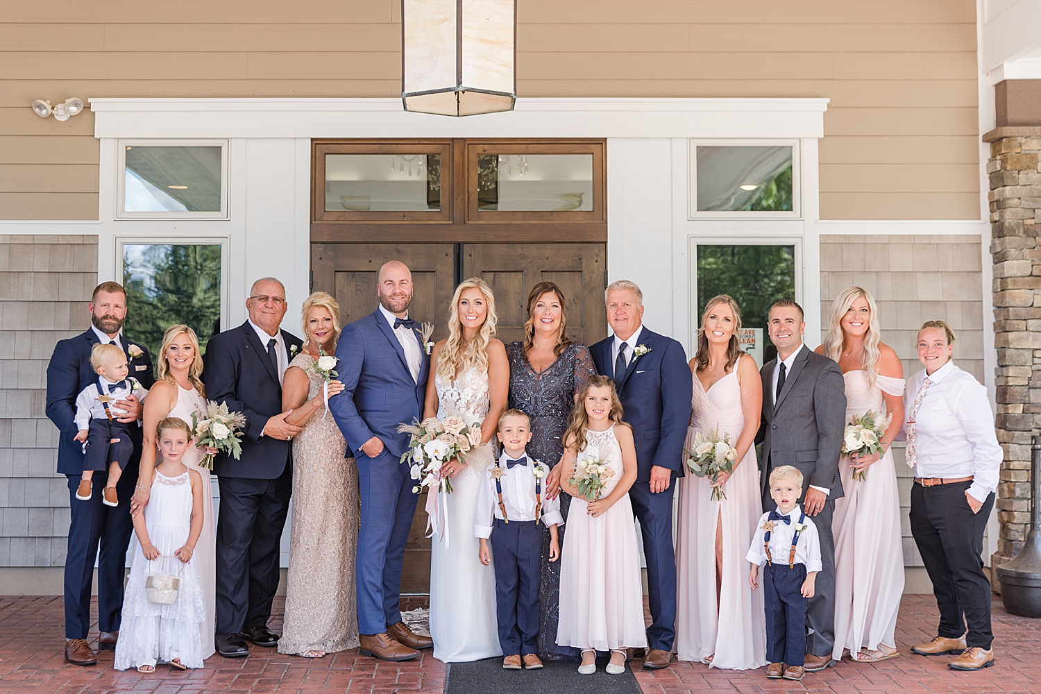 family photos from Boho Inspired Summer Wedding at Eastlyn Golf Course