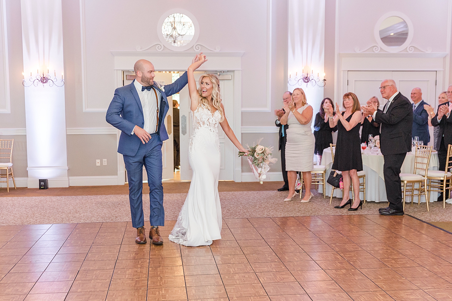 bride and groom share first dance