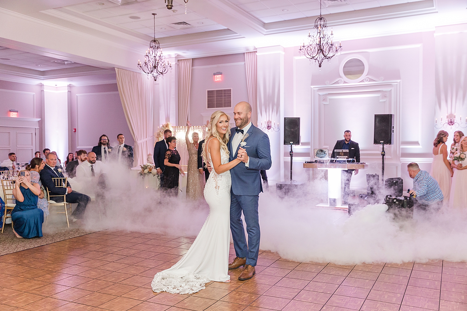 first dance at Boho Inspired Summer Wedding at Eastlyn Golf Course