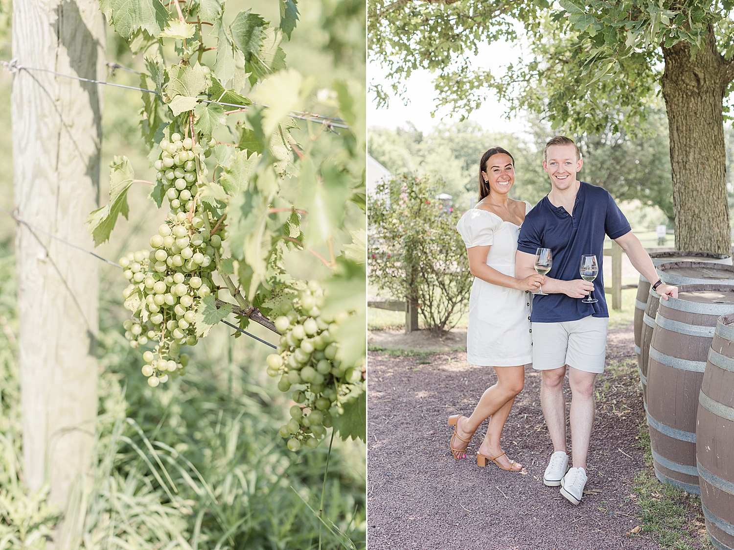 New Jersey summer Engagement at William Heritage Winery in Mullica Hill