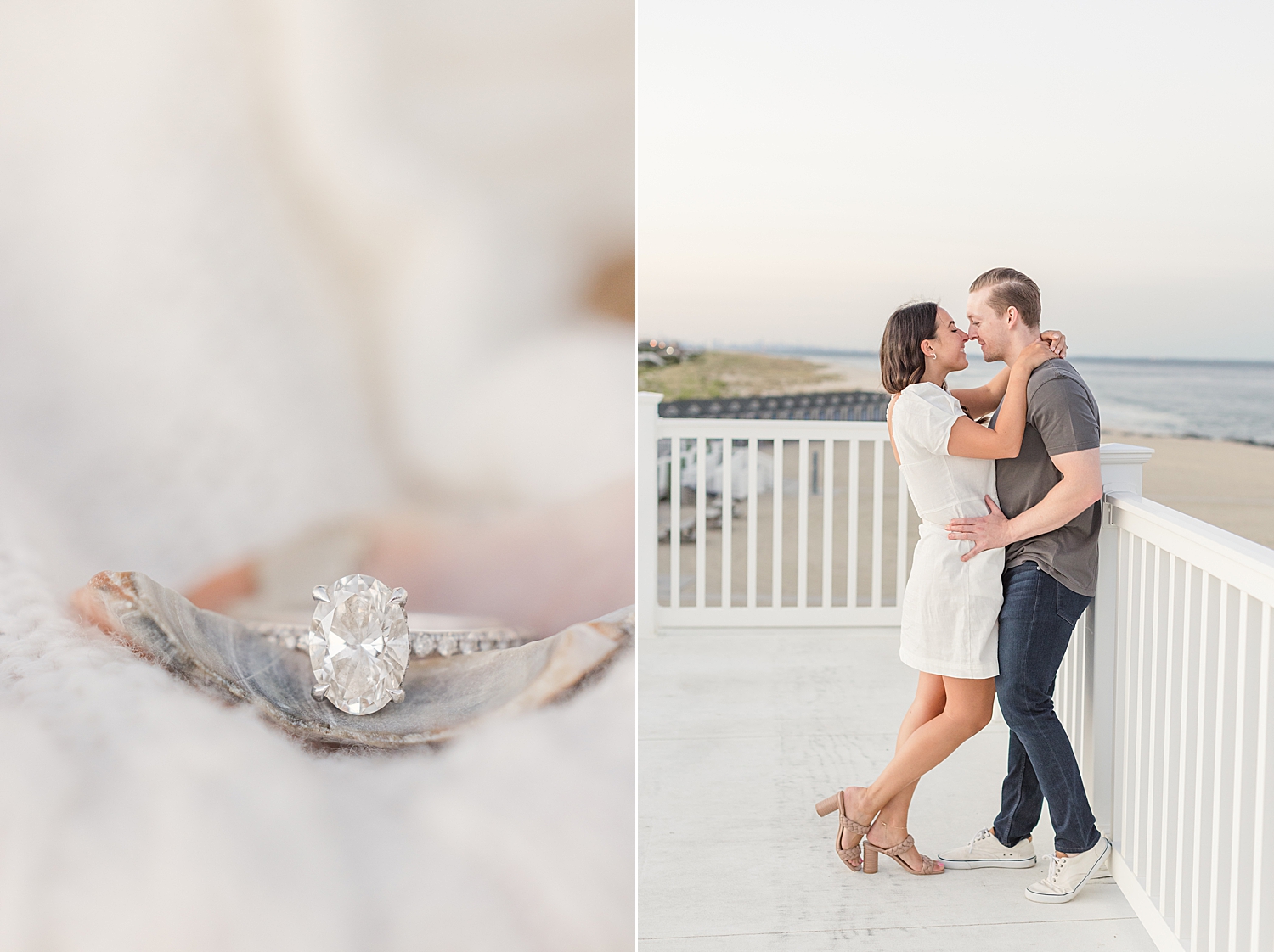 romantic beach engagement photos