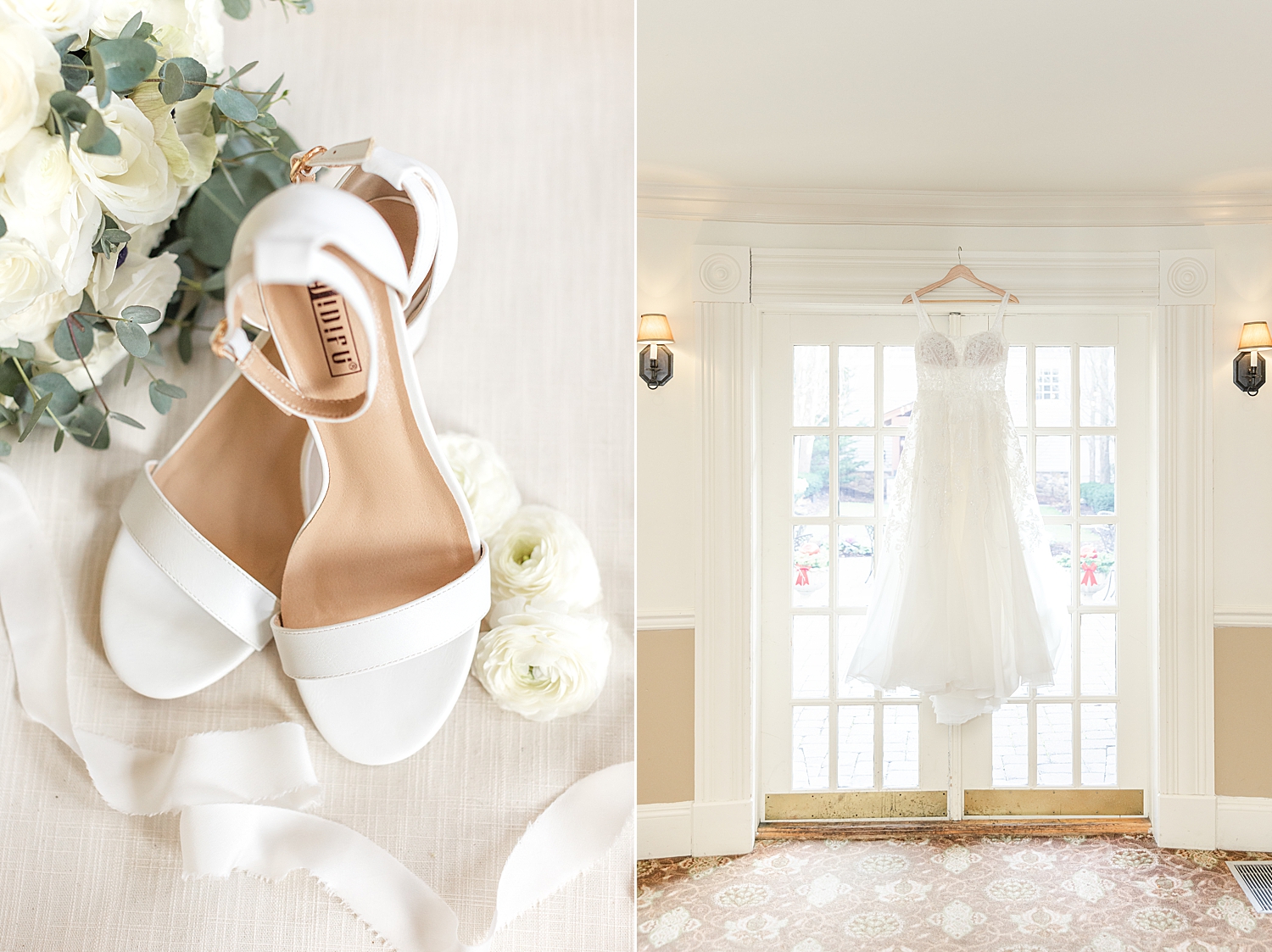 wedding dress and shoes