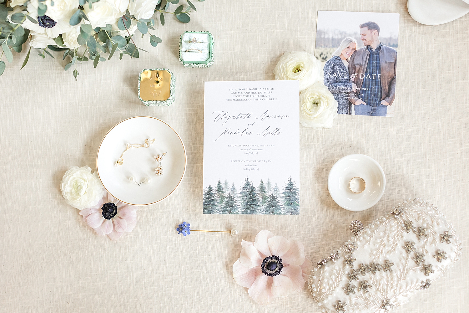 elegant Festive Wedding details in New Jersey