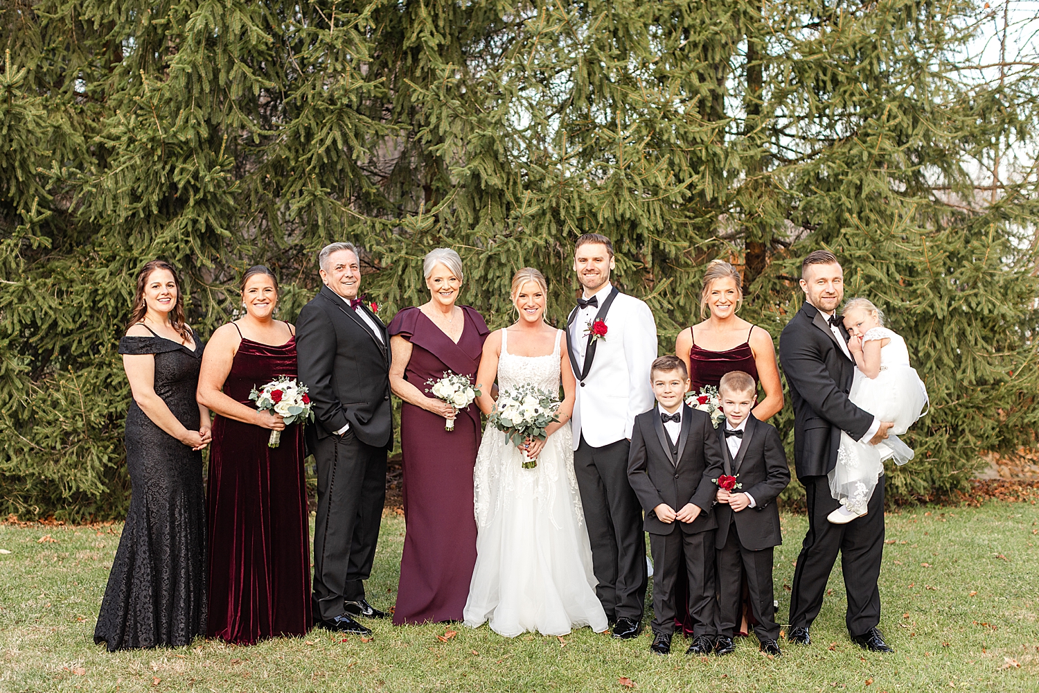 family photos from Festive Holiday Wedding in New Jersey