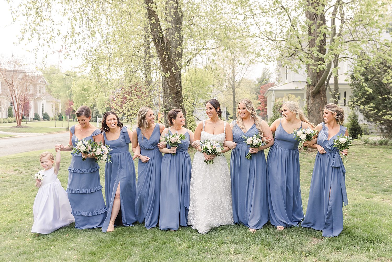 Bridal party photo from spring wedding in Spring Lake NJ