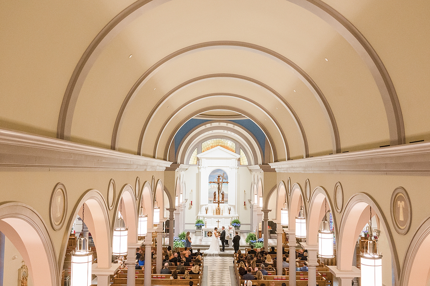 timeless wedding ceremony inside beautiful New Jersey church