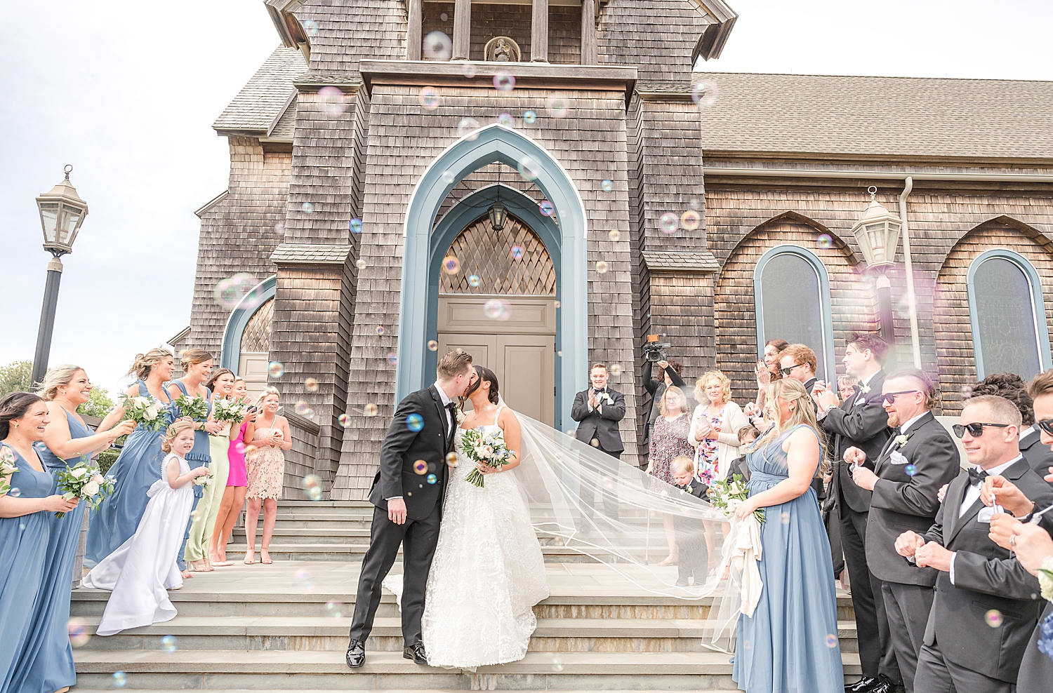 grand wedding exit from Romantic Spring Wedding in New Jersey