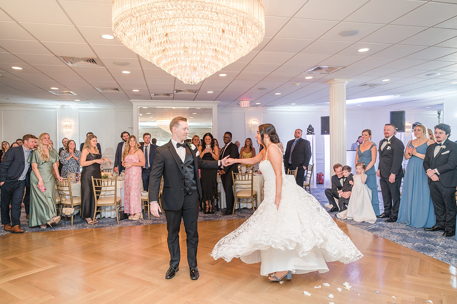 bride and groom share first dance