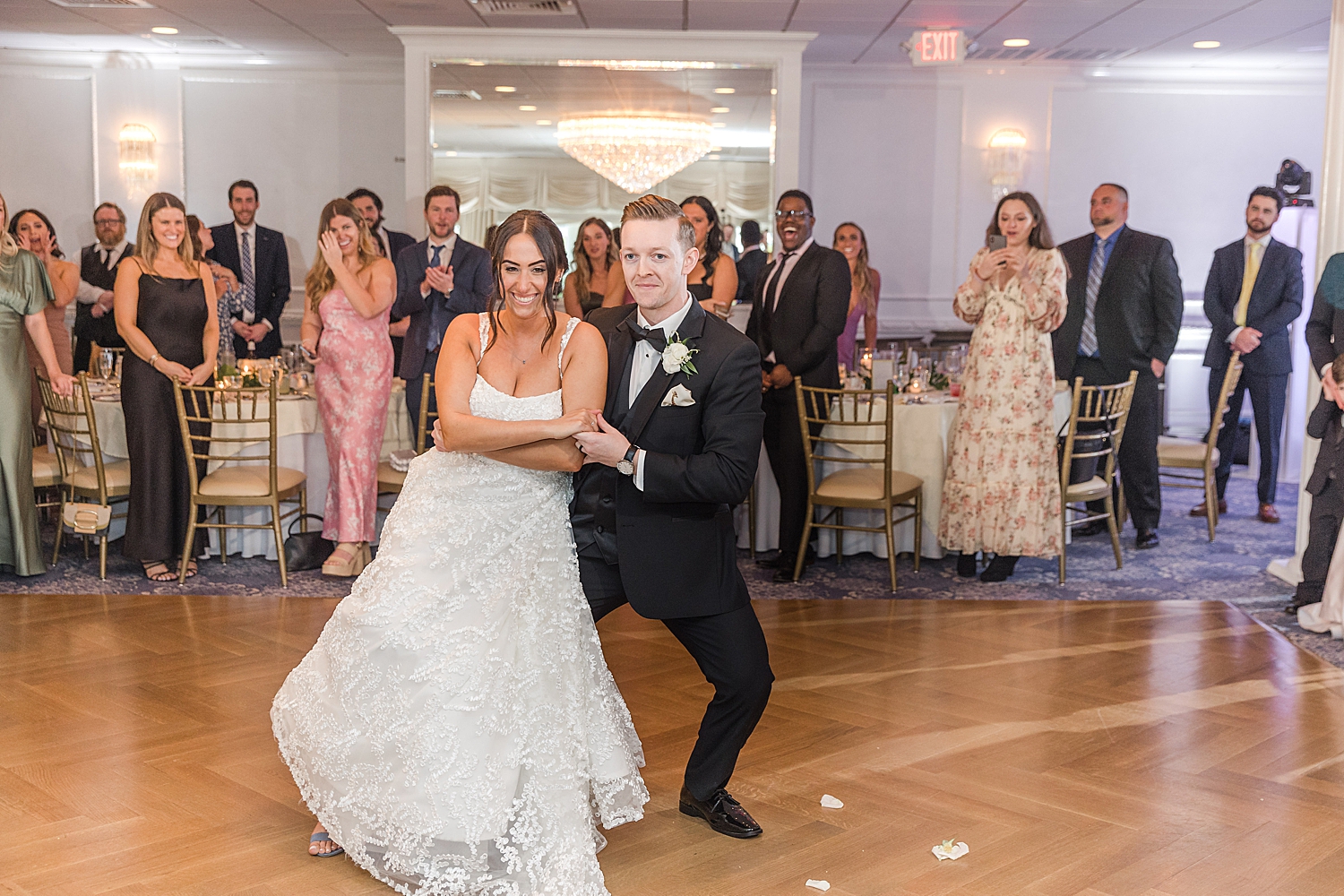 bride and groom share first dance from Romantic Spring Wedding in New Jersey