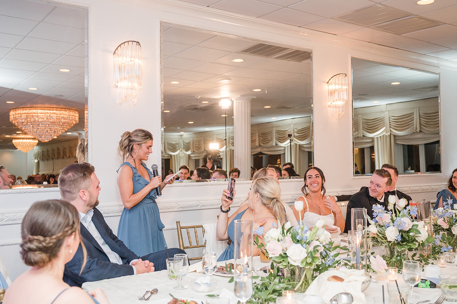 wedding toasts at reception