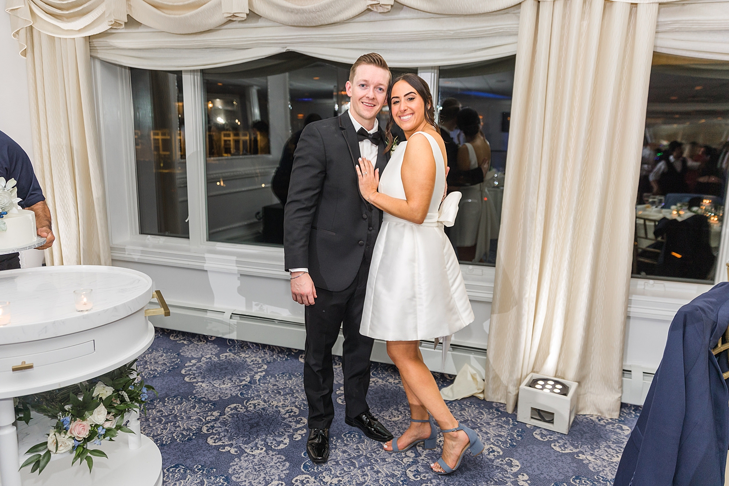 newlyweds at wedding reception from Romantic Spring Wedding in New Jersey